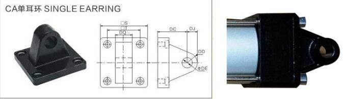 Sc-80標(biāo)準(zhǔn)氣缸ca單耳環(huán)及安裝圖